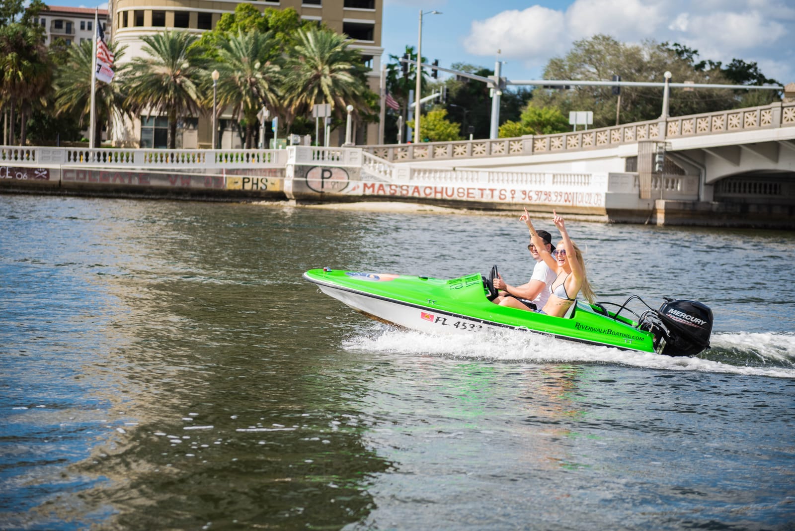 Boating on Tampa's downtown waterways with Riverwalk Boating Company