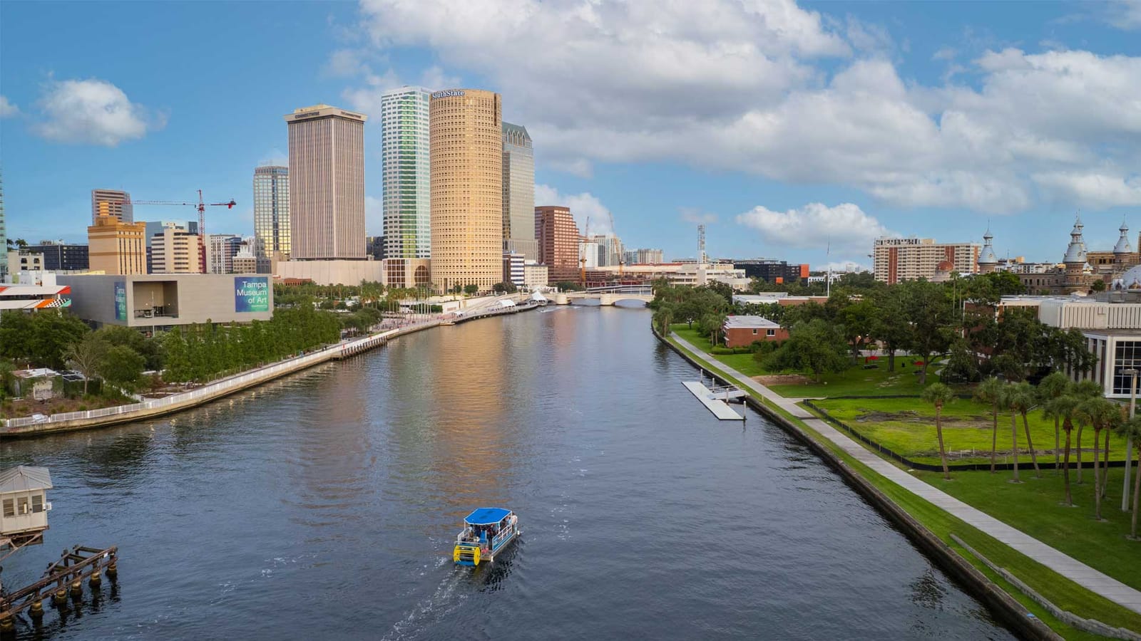 A guided group tour on the water in downtown Tampa